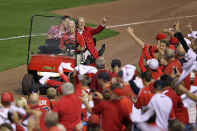 Milwaukee Brewers V St. Louis Cardinals - Game Three, St Louis, Mo - October 12: Stan Musial by Jamie Squire Pricing Limited Edition Print image