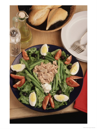 Nicoise Salad And Rolls Ready To Be Served by Gary Conner Pricing Limited Edition Print image