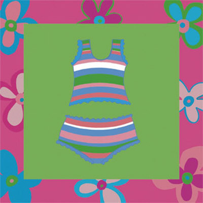 Striped Bathing Suit by Clara Almeida Pricing Limited Edition Print image