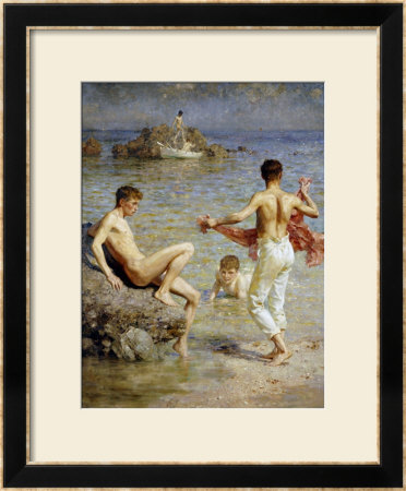 Gleaming Waters, 1910 by Henry Scott Tuke Pricing Limited Edition Print image