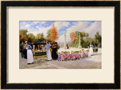 Promenade Des Enfants by Timoleon Marie Lobrichon Pricing Limited Edition Print image