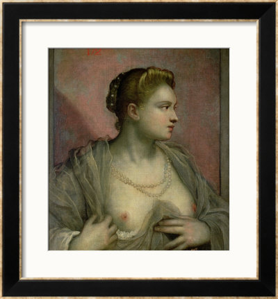 Portrait Of A Woman Revealing Her Breasts, Circa 1570 by Jacopo Robusti Tintoretto Pricing Limited Edition Print image