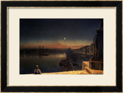 Rouen At Night From The Pont De Pierre, 1878 by John Atkinson Grimshaw Pricing Limited Edition Print image