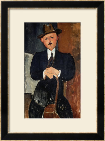Seated Man (Leaning On A Cane), 1918 by Amedeo Modigliani Pricing Limited Edition Print image