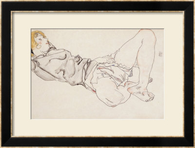 Reclining Woman With Blond Hair, 1912 by Egon Schiele Pricing Limited Edition Print image
