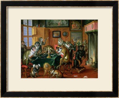 The Smoking Room With Monkeys by Abraham Teniers Pricing Limited Edition Print image