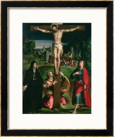 Crucifixion With The Virgin, Mary Magdalene And St. John The Evangelist by Nicolò Dell' Abate Pricing Limited Edition Print image