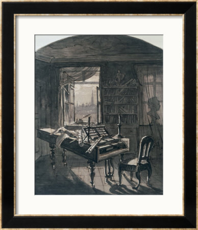 Beethoven's Room At The Time Of His Death, 1827 by Johann Nepomuk Hoechle Pricing Limited Edition Print image