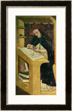 Dominican Monk At His Desk, From The Cycle Of Forty Illustrious Members Of The Dominican Order by Tommaso Da Modena Pricing Limited Edition Print image