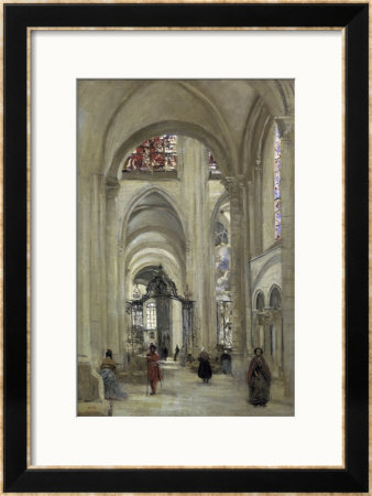 Interieur De La Cathedrale De Sens by Jean-Baptiste-Camille Corot Pricing Limited Edition Print image