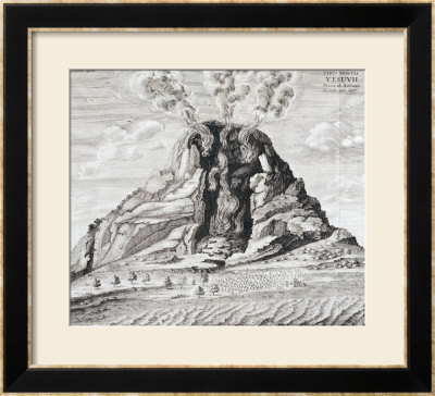 Engraving Of Vesuvius Erupting From Mundus Subterraneus by Athanasius Kircher Pricing Limited Edition Print image