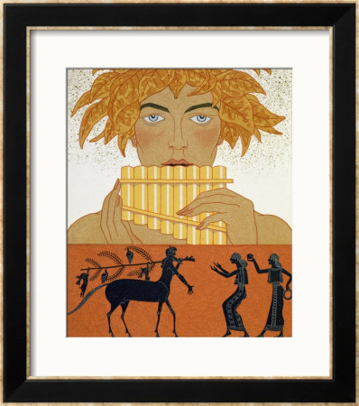 Pan Piper, Illustration From Les Mythes By Paul Valery Published 1923 by Georges Barbier Pricing Limited Edition Print image