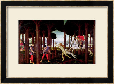 Story Of Nastagio Degli Onesti: Nastagio's Vision Of The Ghostly Pursuit In The Forest, 1483 Or 87 by Sandro Botticelli Pricing Limited Edition Print image