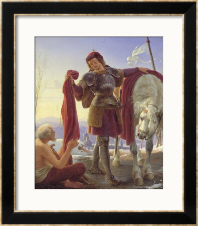 St. Martin And The Beggar, 1836 by Alfred Rethel Pricing Limited Edition Print image