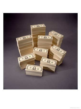 Piles Of One Hundred Dollar Bills by Martin Fox Pricing Limited Edition Print image