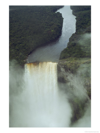 An Aerial View Of Kaitur Falls, In Guyana by Bill Curtsinger Pricing Limited Edition Print image