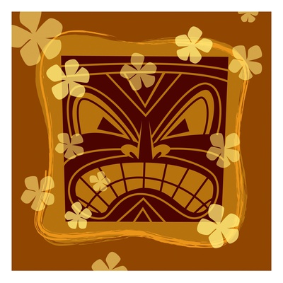 Tiki Mask And Flowers by Harry Briggs Pricing Limited Edition Print image