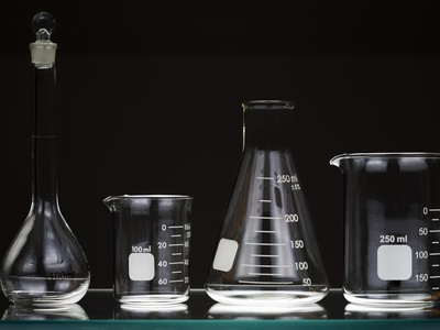 Laboratory Glassware On A Shelf by Sean Russell Pricing Limited Edition Print image