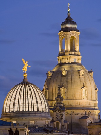 Germany Dresden College Of Fine Arts And Frauenkirche At Night by Werner Dieterich Pricing Limited Edition Print image