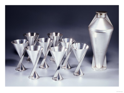 A Nine Piece Electroplated Cocktail Set By Desny, Circa 1925-1930 by Nelson And Edith Dawson Pricing Limited Edition Print image