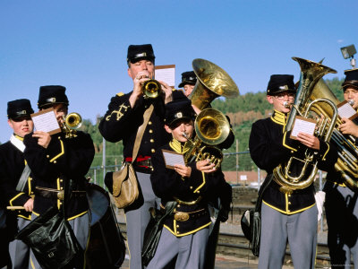 Brass Band In Confederate Soldier Uniforms, Grand Canyon National Park, Arizona by Lee Foster Pricing Limited Edition Print image