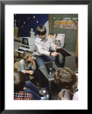 Kids Getting A Computer Lesson by Charles Bonanno Pricing Limited Edition Print image