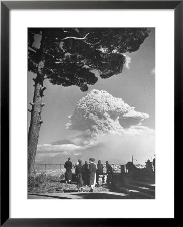 Spectators Viewing Eruption Of Volcano Mount Vesuvius by George Rodger Pricing Limited Edition Print image