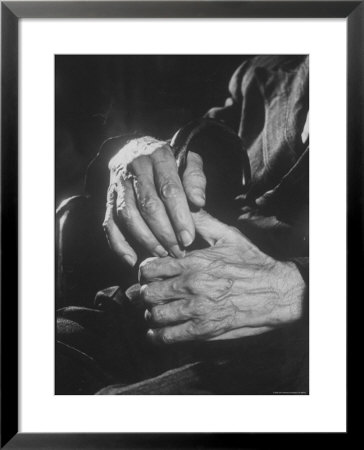 Shot Of Hands Belonging To An Old Man by Carl Mydans Pricing Limited Edition Print image