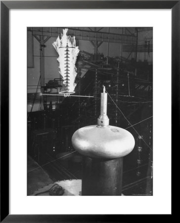 Charge Of Electricity Spilling Out Of Insulating Equipment At Ge Lightning Laboratory by Alfred Eisenstaedt Pricing Limited Edition Print image