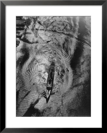 Queen Elizabeth Being Nosed Into Her Berth On Hudson River Seen From Helicopter On Ocean Liner by Margaret Bourke-White Pricing Limited Edition Print image