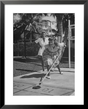 Wives Of Men In The Us Army And Navy Playing Shuffleboard by Peter Stackpole Pricing Limited Edition Print image