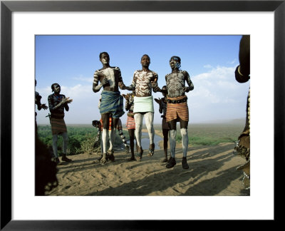 Jumping Fertility Dance, Karo Tribe, Omo River, Ethiopia, Africa by Dominic Harcourt-Webster Pricing Limited Edition Print image