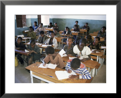 Classroom Full Of Children Studying, Teferi Ber, Ethiopia, Africa by D H Webster Pricing Limited Edition Print image
