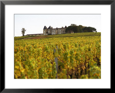Vineyard And Medieval Chateau, Choteau D'yquem, Sauternes, Bordeaux, Gironde, France by Per Karlsson Pricing Limited Edition Print image