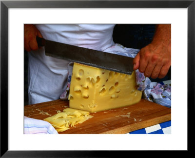 Slicing Of Block Of Cheese, Freising, Germany by Wayne Walton Pricing Limited Edition Print image