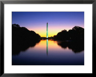 An Illuminated Washington Monument Reflects In The Reflecting Pool, Washington D.C, Usa by Rob Blakers Pricing Limited Edition Print image