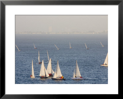 Sailboats Racing Cluster Around A Windward Mark, San Francisco Bay, California by Skip Brown Pricing Limited Edition Print image