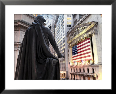 A Bronze Statue Of George Washington And The New York Stock Exchange by Justin Guariglia Pricing Limited Edition Print image