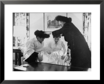 Bride And Groom Being Given A Traditional Prayer During Hasidic Jewish Wedding by Yale Joel Pricing Limited Edition Print image