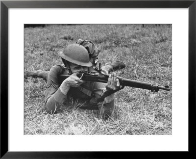 View Of A Soldier Using A Springfield Rifle by William Vandivert Pricing Limited Edition Print image