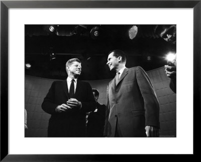 Dem. And Repub. Presidential Cands. John F. Kennedy And Richard M. Nixon Prior To 1St Tv Debate by Paul Schutzer Pricing Limited Edition Print image