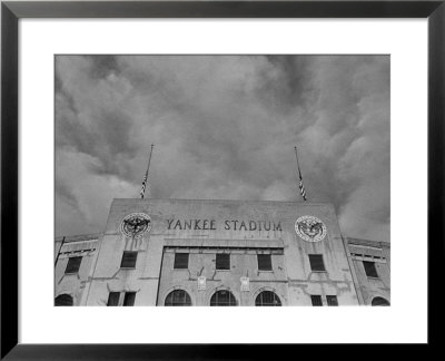Flags Flying At Half Mast On Top Of Yankee Stadium To Honor Late Baseball Player Babe Ruth by Cornell Capa Pricing Limited Edition Print image