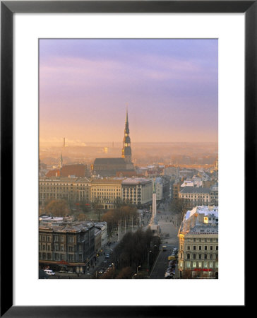 Freedom Monument And St. Peter's Church, Riga, Latvia by Jon Arnold Pricing Limited Edition Print image
