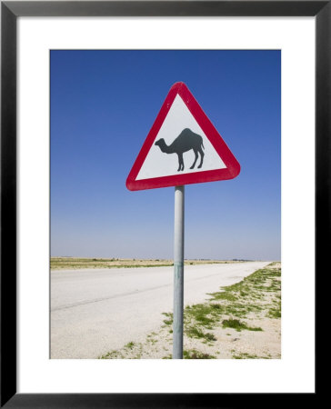 Road Sign-Road To Al-Zubar, Al-Zubara, Qatar by Walter Bibikow Pricing Limited Edition Print image