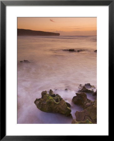 Sunset Over Blurred Milky Water, Amoreira Beach Near Alzejur, Algarve, Portugal, Europe by Neale Clarke Pricing Limited Edition Print image