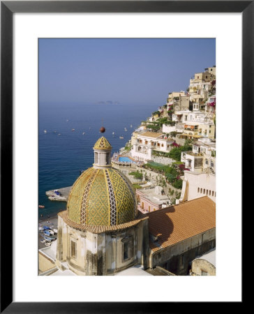 Tiled Dome Of A Church Above Positano, Campania, Italy by Roy Rainford Pricing Limited Edition Print image