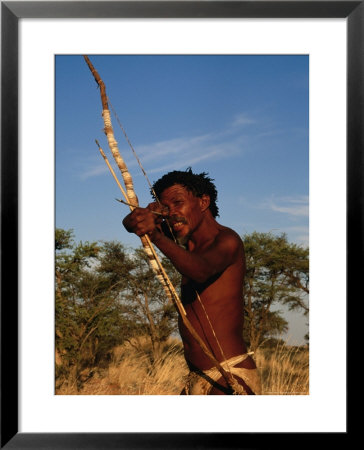 Kalahari Bushman With Bow And Arrow, South Africa by Ariadne Van Zandbergen Pricing Limited Edition Print image