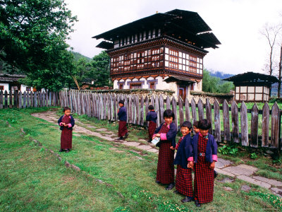 Wangdicholing Primary School, Bhumtang, Himalayan Kingdom, Bhutan by Lincoln Potter Pricing Limited Edition Print image