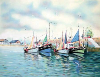 Dans Le Port De Concarneau by Alain Bouju Pricing Limited Edition Print image