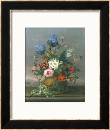 Still Life Of Flowers On A Ledge by Johann Knapp Pricing Limited Edition Print image